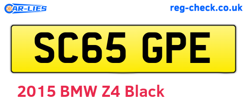 SC65GPE are the vehicle registration plates.
