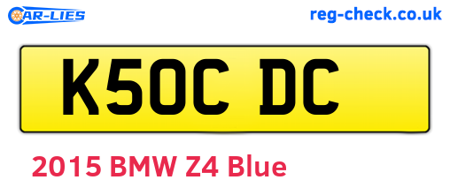 K50CDC are the vehicle registration plates.