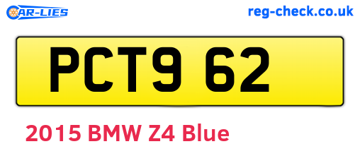 PCT962 are the vehicle registration plates.