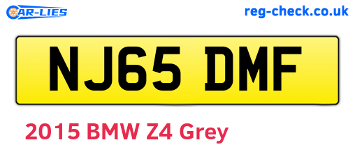 NJ65DMF are the vehicle registration plates.