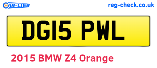 DG15PWL are the vehicle registration plates.
