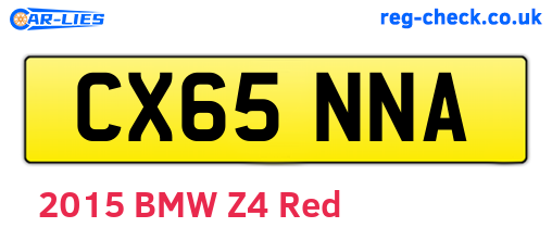 CX65NNA are the vehicle registration plates.