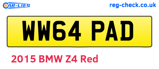 WW64PAD are the vehicle registration plates.