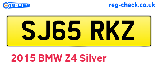 SJ65RKZ are the vehicle registration plates.