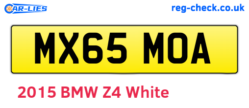 MX65MOA are the vehicle registration plates.