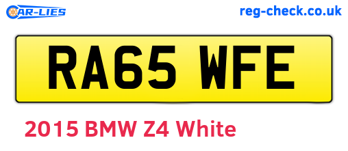 RA65WFE are the vehicle registration plates.
