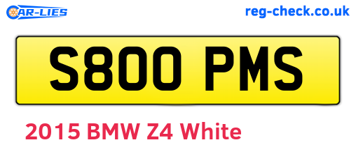 S800PMS are the vehicle registration plates.