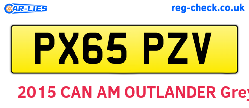 PX65PZV are the vehicle registration plates.