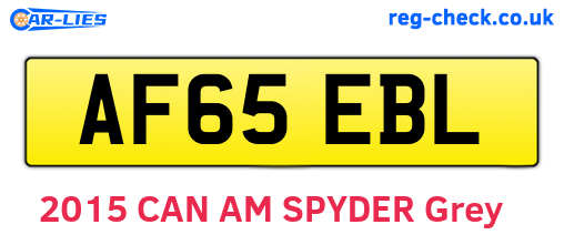 AF65EBL are the vehicle registration plates.
