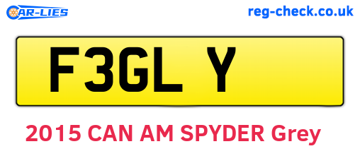 F3GLY are the vehicle registration plates.