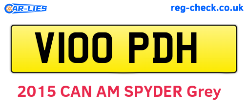 V100PDH are the vehicle registration plates.