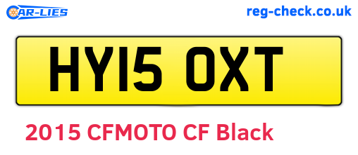 HY15OXT are the vehicle registration plates.