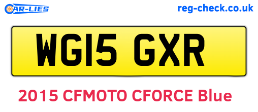 WG15GXR are the vehicle registration plates.