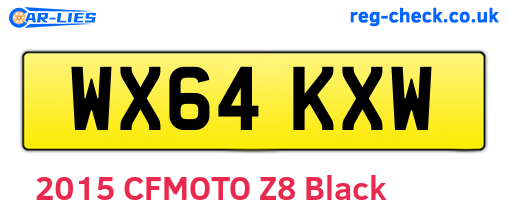 WX64KXW are the vehicle registration plates.