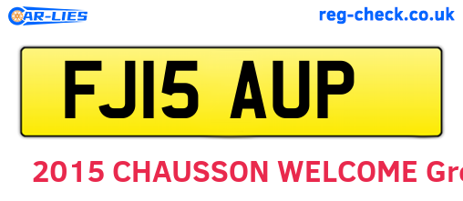FJ15AUP are the vehicle registration plates.