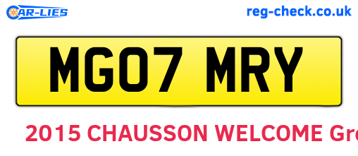 MG07MRY are the vehicle registration plates.