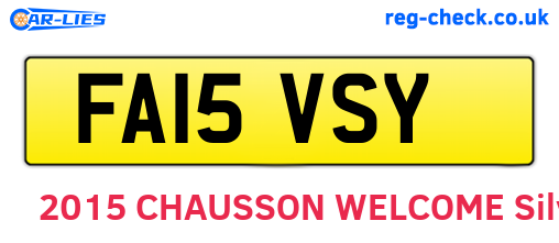 FA15VSY are the vehicle registration plates.