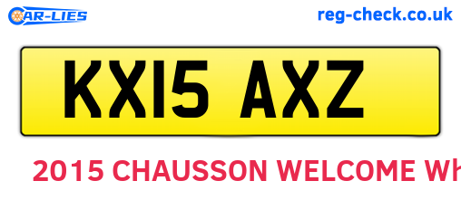 KX15AXZ are the vehicle registration plates.