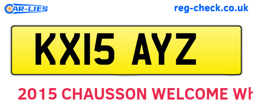 KX15AYZ are the vehicle registration plates.