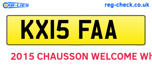 KX15FAA are the vehicle registration plates.