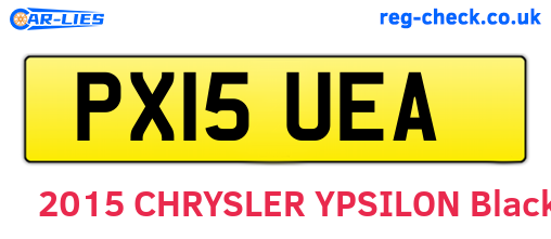 PX15UEA are the vehicle registration plates.