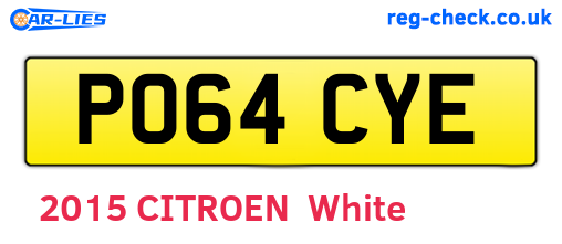 PO64CYE are the vehicle registration plates.