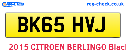 BK65HVJ are the vehicle registration plates.