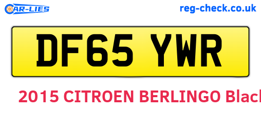 DF65YWR are the vehicle registration plates.