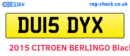 DU15DYX are the vehicle registration plates.
