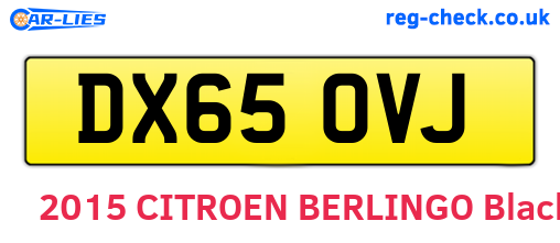 DX65OVJ are the vehicle registration plates.