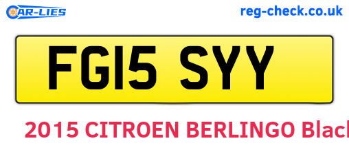 FG15SYY are the vehicle registration plates.