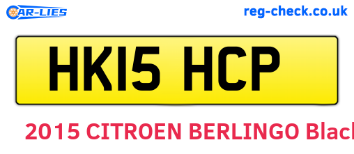 HK15HCP are the vehicle registration plates.
