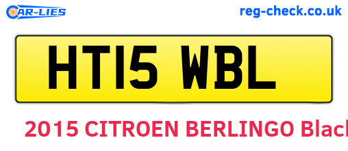 HT15WBL are the vehicle registration plates.
