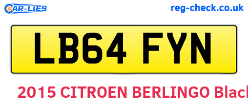 LB64FYN are the vehicle registration plates.