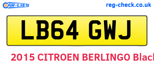 LB64GWJ are the vehicle registration plates.