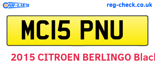 MC15PNU are the vehicle registration plates.