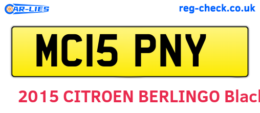 MC15PNY are the vehicle registration plates.