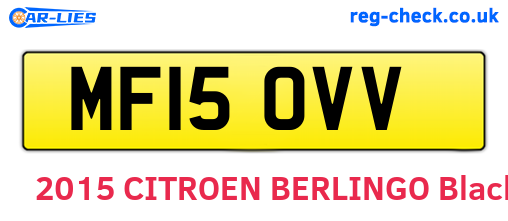 MF15OVV are the vehicle registration plates.
