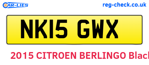 NK15GWX are the vehicle registration plates.
