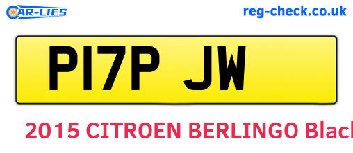 P17PJW are the vehicle registration plates.