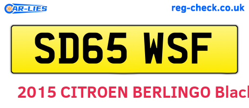 SD65WSF are the vehicle registration plates.