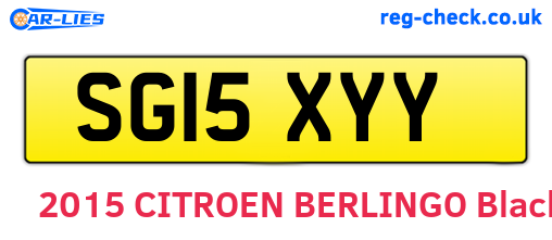 SG15XYY are the vehicle registration plates.