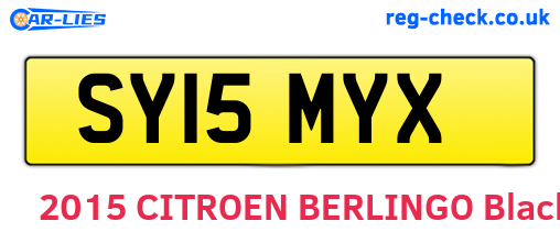 SY15MYX are the vehicle registration plates.
