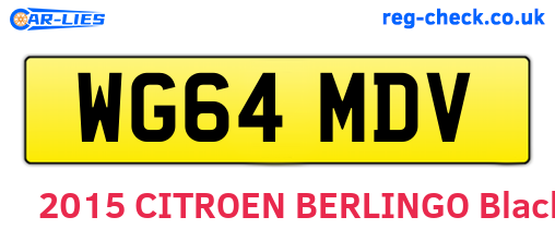 WG64MDV are the vehicle registration plates.