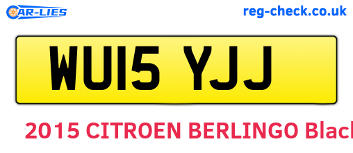 WU15YJJ are the vehicle registration plates.