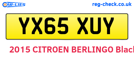 YX65XUY are the vehicle registration plates.
