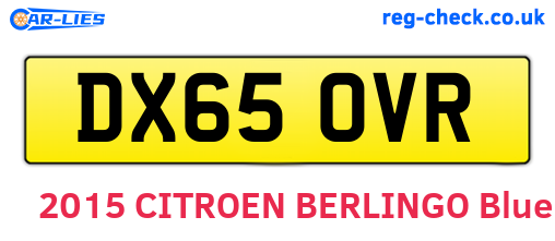 DX65OVR are the vehicle registration plates.