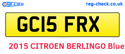 GC15FRX are the vehicle registration plates.