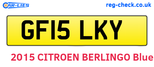 GF15LKY are the vehicle registration plates.