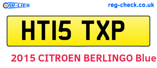 HT15TXP are the vehicle registration plates.